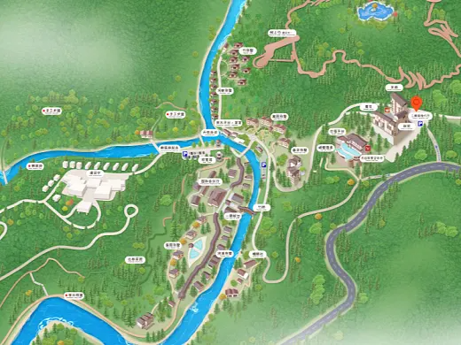 甘孜结合景区手绘地图智慧导览和720全景技术，可以让景区更加“动”起来，为游客提供更加身临其境的导览体验。
